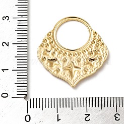 真鍮チャーム  18KGP本金メッキ  27x25x1.3mm  穴：11mm&nbsp;KK-O100-04G