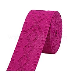ヴィンテージジャカードポリエステルリボン  菱形模様の刺繍織りリボン  カメリア  1-1/2インチ（38mm）  約10.00ヤード（9.14m）/ロール&nbsp;OCOR-WH0111-106
