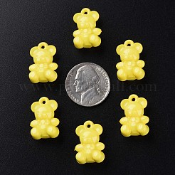 オペークアクリルパーツ  クマ  きいろ  20x13.5x10.5mm  穴：1.4mm  約400個/500g&nbsp;MACR-S373-113-A05