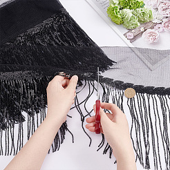 5 Yards Sparkle Polyester Tassel Lace Trim&nbsp;OCOR-GA0001-55B