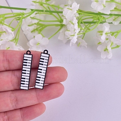 合金エナメルチャーム  ピアノの鍵盤チャーム  ブラック  32x3mm&nbsp;PW-WG6869D-01