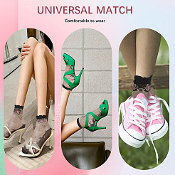 5Pairs Flower Chinlon Glass Silk Socks for Women&nbsp;AJEW-WH20088-007