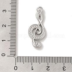 304ステンレスペンダント  音符チャーム  ステンレス鋼色  28x11x2.5mm  穴：1.8mm&nbsp;STAS-C110-05P