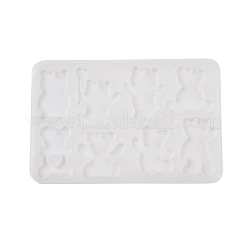 DIYペンダントシリコンモールド  女性用イヤリング  クマ  145x95x5mm  穴：2mm  内径：35~46x35~36mm&nbsp;SIMO-P010-D03