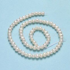 天然養殖淡水パールビーズ連売り  ポテト  ベージュ  4~5x4~5.5x4.5~5mm  穴：0.5~0.7mm  約76~81個/連  13.70~14.17インチ（34.8~36cm）&nbsp;PEAR-F018-13C-01