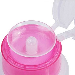 空のプラスチックプレスポンプ  マニキュアリムーバー清潔な液体の水の貯蔵ボトル  ショッキングピンク  10.5x5.5cm  100ml /瓶&nbsp;MRMJ-G007-10