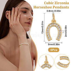 CZ Brass Micro Pave Cubic Zirconia Horse Shoe Charms&nbsp;ZIRC-BBC0001-17