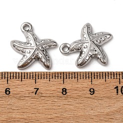 オーシャン 304 ステンレススチールペンダント  変色防止  ヒトデ  18x17.5x3.5mm  穴：1.6mm&nbsp;STAS-P406-16E-P