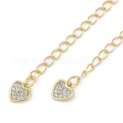 Brass Micro Pave Cubic Zirconia Ends with Chains&nbsp;KK-U043-03G
