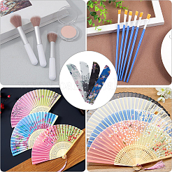 8Pcs 4 Styles Silk Cloth Floral Print Chinese Folding Fan Storage Bags&nbsp;ABAG-CY0001-05