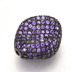 Brass Micro Pave Cubic Zirconia Beads&nbsp;ZIRC-T004-50B-04