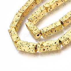 Electroplated Natural Lava Rock Beads Strands&nbsp;X-G-T114-63G