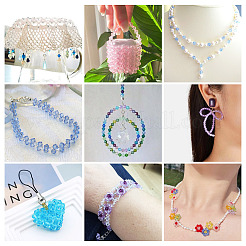 12 Strands 3 Styles Gradient Color Baking Paint Glass Bead Strands&nbsp;DGLA-TA0001-21A