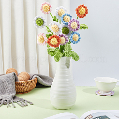 鉄線を使った手作りのかぎ針編みの花飾り  造花  結婚式の家の装飾用  ジュートコード付き  ミックスカラー  305x60x21mm  6色  2個/カラー  12pc&nbsp;AJEW-GA0008-98