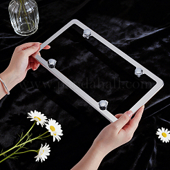 ステンレス製装飾フレーム  ナンバープレート用  ネジとナット付き  長方形  ステンレス鋼色  316x160x5mm&nbsp;AJEW-WH0696-621