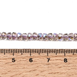 電気メッキガラスビーズセット  パール光沢メッキ  多面カット  ロンデル  アザミ  2.4~3.2x4mm  穴：1mm  約147~152個/連  39~45cm&nbsp;GLAA-Q105-03L