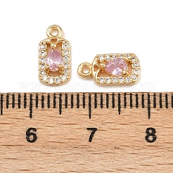 Brass Micro Pave Cubic Zirconia Pendants&nbsp;KK-K407-33G-07