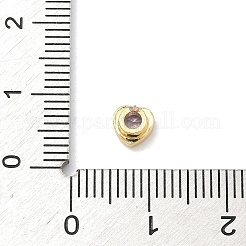 Heart Brass Micro Pave Cubic Zirconia Cabochons&nbsp;KK-P345-13G-D