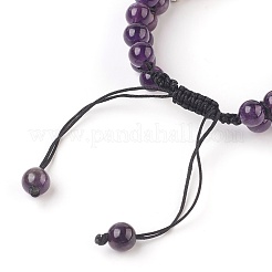 Chakra Natural Amethyst Braided Bead Bracelets&nbsp;BJEW-O164-A03