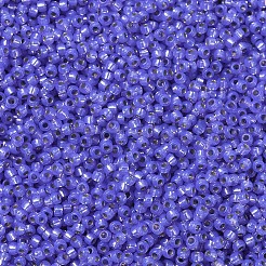 MIYUKIラウンドロカイユビーズ  日本製シードビーズ  11/0  （rr649)染めの紫の銀色のアラバスター  2x1.3mm  穴：0.8mm  約50000個/ポンド&nbsp;SEED-G007-RR0649
