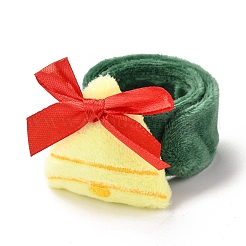 クリスマススラップブレスレット  子供と大人のクリスマスパーティーのためのスナップブレスレット  クリスマス鐘  シャンパンイエロー  24.5x2.5x0.2cm&nbsp;X1-BJEW-B012-08