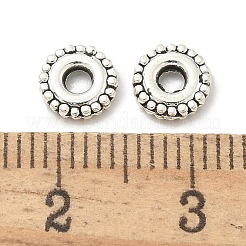 合金のスペーサービーズ  カドミウムフリー＆鉛フリー  フラットラウンド  アンティークシルバー  6x1.5mm  穴：1.8mm  約5882個/1000g&nbsp;TIBE-P003-40AS