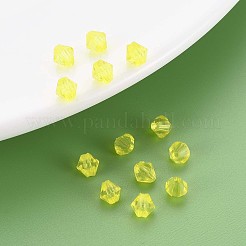 透明なアクリルビーズ  多面カット  双円錐形  きいろ  5x4.5mm  穴：1.2mm  約10068個/414g&nbsp;LS-MACR-S373-84-B02