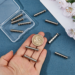 レトロ亜鉛合金コードエンド10個  プラチナ  30x6.5mm  穴：5mm&nbsp;FIND-FH0017-97P