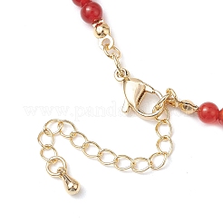 Round Natural Carnelian(Dyed & Heated) Beaded Neckiaces&nbsp;NJEW-JN05003