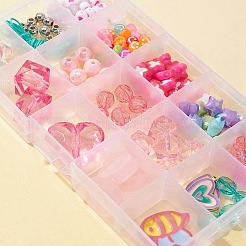 DIY ストレッチ ブレスレット メイキング キット  星とクマとハチと蝶を含むアクリルとプラスチックの丸いビーズ  ハート合金エナメルペンダント  ナイロン糸  ミックスカラー  199個/箱&nbsp;DIY-FS0003-89