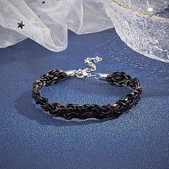 編み込み模造レザーコード  髪の編み紐  ブレードドレッドヘア用  diyのカラフルなスタイリングヘアブレイディング  ブラウン  5x1.4mm&nbsp;OHAR-WH0016-27B