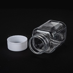 2.7オンスの気密トラベルボトル  ペット用プラスチック収納ボトル  液体用  化粧品  カプセル  タブレット  peスクリュー上蓋付き  透明  4.45x4.45x7.7cm&nbsp;CON-K010-04