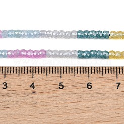 立方晶ジルコニアビーズ連売り  多面カット  ロンデル  ミックスカラー  3x2mm  穴：0.6mm  約164個/連  14.57''（37センチメートル）&nbsp;ZIRC-P125-2x3mm-35