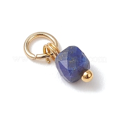 Faceted Cube Natural Mixed Gemstone Charms&nbsp;PALLOY-JF04879