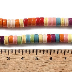 合成ターコイズビーズ連売り  スプレー塗装  ディスク  ヒシビーズ  ミックスカラー  6x3mm  穴：1.6mm  約129個/連  15''（38.1センチメートル）&nbsp;G-B140-L01