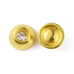 Ccbプラスチックリベット  ラインストーン付き  半円  ゴールド  7.5x4.5mm  約1000個/袋&nbsp;PACR-WH0002-004B