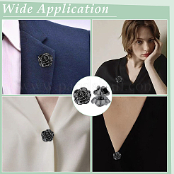 4 Pairs Flower Alloy Lapel Pin Backs for Backpack Clothes&nbsp;JEWB-BC0001-12B