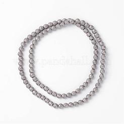 Faceted Round Non-Magnetic Synthetic Hematite Beads Strands&nbsp;G-D800-02
