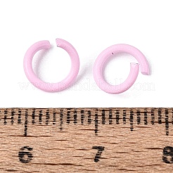 スプレー塗装された鉄のオープン丸カン  パールピンク  18ゲージ  8.5x1mm  内径：5.5mm  約5050個/1000g&nbsp;IFIN-T017-04B-24