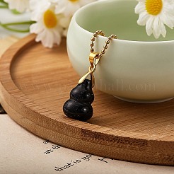 10個10スタイルの天然および合成宝石用原石のペンダント  真鍮製のループとスナップオンベイル  長持ちメッキ  プラチナ  ひょうたん/ひょうたん  ミックスカラー  16.5~17x12mm  穴：4x4mm  1個/スタイル&nbsp;G-SZ0001-85