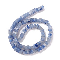 染色・加熱された天然ブルーアベンチュリンビーズ連売り  キューブ  6x6x1.5~3mm  穴：1.4mm  約112~114個/連  14.96~15.16インチ（38~38.5cm）&nbsp;G-K326-03B