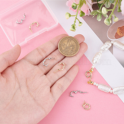 8Pcs 2 Colors Brass Twister Clasps&nbsp;KK-BBC0023-80