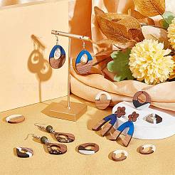 14Pcs 7 Styles Resin & Walnut Wood Pendants&nbsp;RESI-PH0002-01