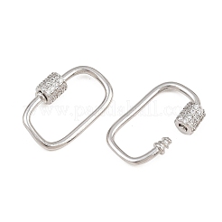Brass Micro Pave Cubic Zirconia Screw Carabiner Lock Charms&nbsp;FIND-WH0518-96A-P