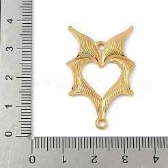 304 Stainless Steel Bat Wings Heart Links Connector Charms&nbsp;X-STAS-S186-13G