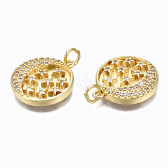 Brass Micro Pave Clear Cubic Zirconia Pendants&nbsp;ZIRC-N039-135-NF