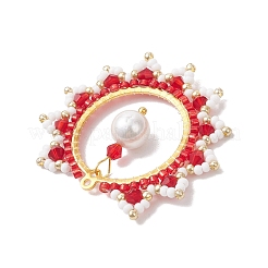 Glass Seed Beaded Sun Pendants&nbsp;PALLOY-MZ00857-02
