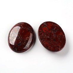 楕円形の天然brecciated碧玉のカボション  40x30x8mm&nbsp;G-I171-30x40mm-05