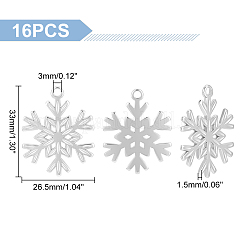 16PCS 304 Stainless Steel Pendants&nbsp;STAS-UN0045-03