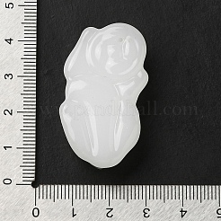 ガラスチャーム  神話上の生き物  ホワイト  39.5x23x13mm  穴：1.2mm&nbsp;GLAA-C033-01C